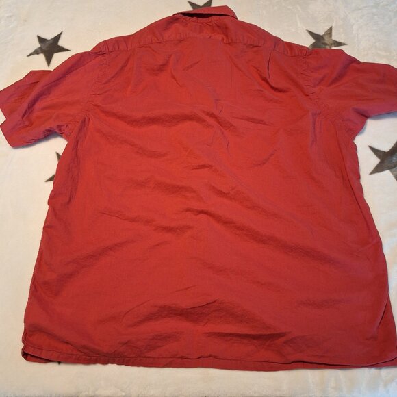 Polo Ralph Lauren Mens Red Short Sleeve Camp Shirt Size Large Cotton Pocket - Picture 8 of 8